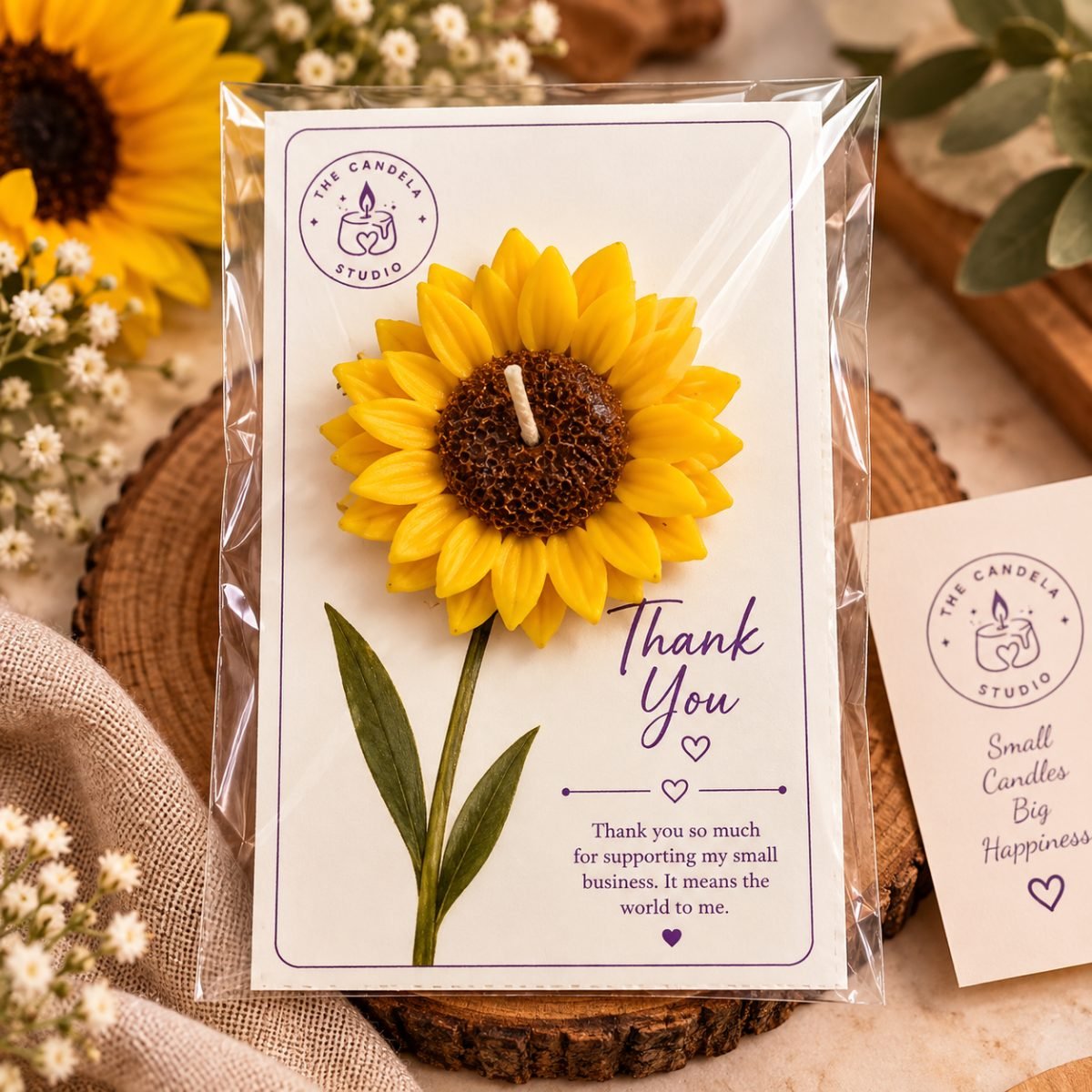 Sunflower floating candle
