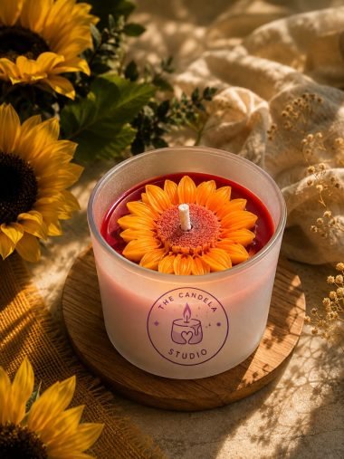 Sunflower jar Candle